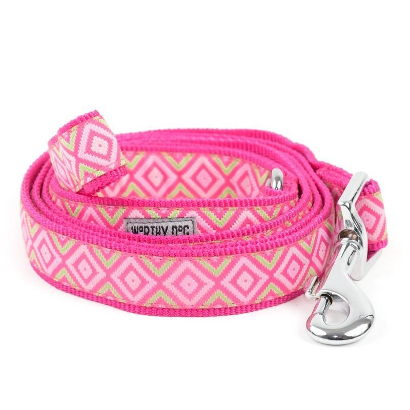 Graphic Diamond Dog Collar Pink