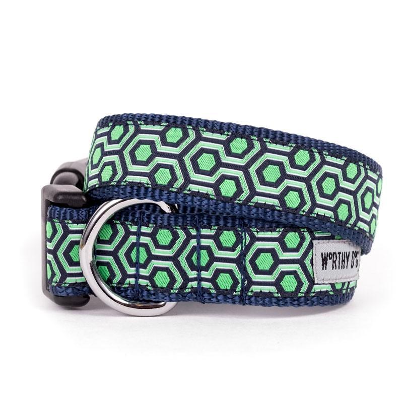 Hexagon Navy Dog Collar