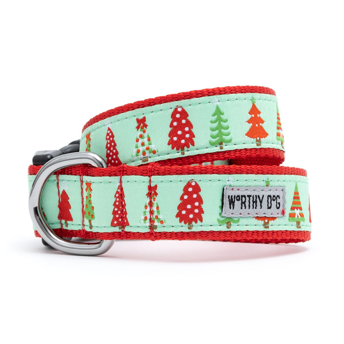Holiday Trees Dog Collar Green